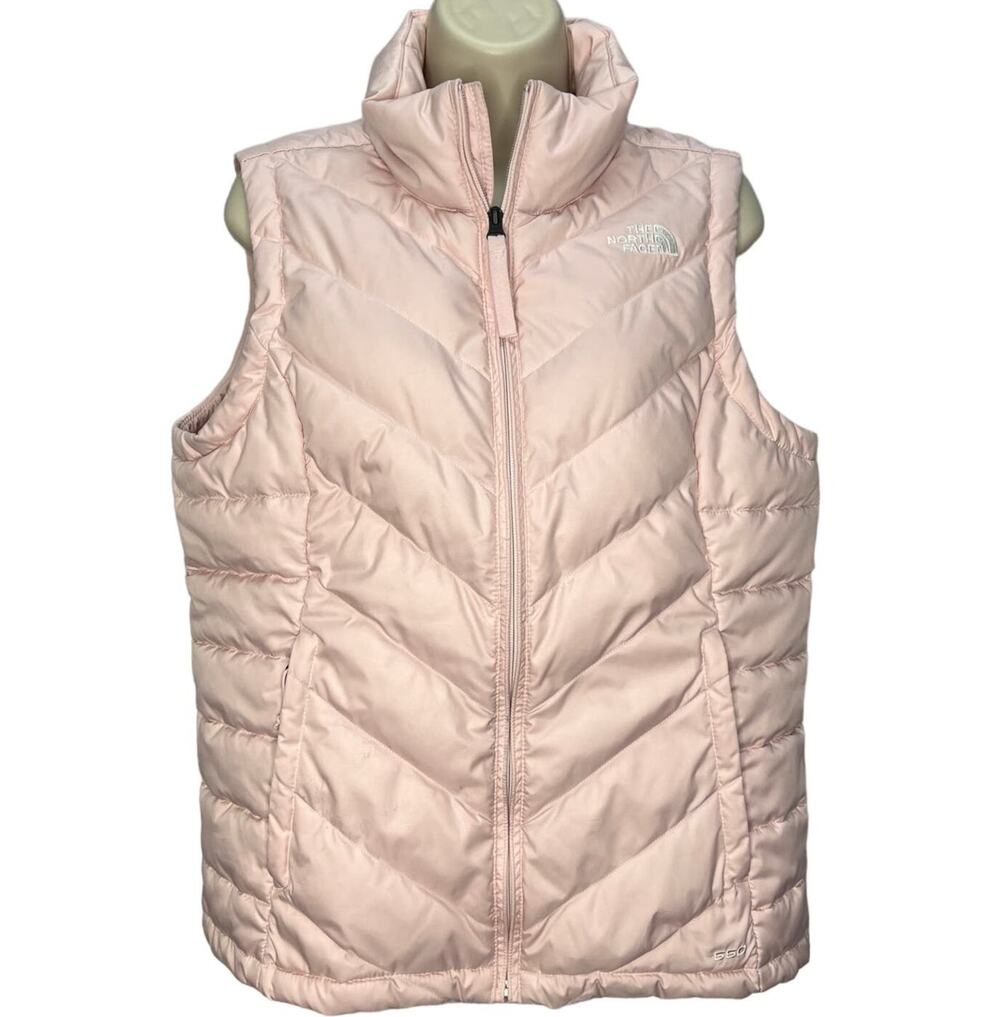The North Face Alps 2.0 550 Womens Pink Down Puffer Vest Size M Full Zip Pockets